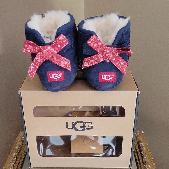 UGG Other - UGG Infant Navy & Red Jesse Bow Bandana  Booties